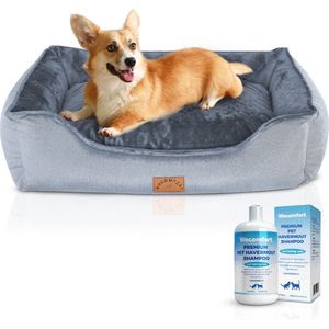 Wocomfort® Orthopedisch hondenmand Groot- Comfortabel, Krasbestendig & Antislip - Voor Honden en Katten - Ideaal voor Gewrichtssteun -Katten Mand- Honden Mand & Bed – Hondenkussen -80x60x20 cm-met Womcomfort® Hondenshampoo