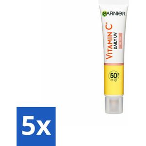 5 x Garnier - SkinActive - UV Fluid - Vitamine C - Anti-Pigmentvlekken - SPF 50+ - 40 ml - Vitamine C - UV Bescherming - Anti-pigmentvlekken - SPF 50+ - Huidverzorging