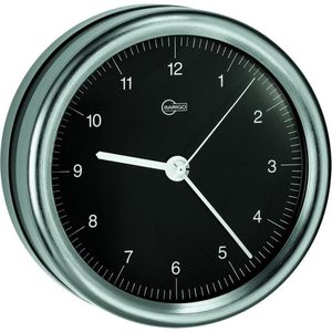 Barigo 827zw klok zwart gelakt edelstaal