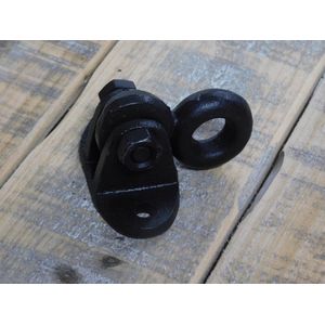 Beweegbare plafondhaak / muurhaak ring, groot oog - gietijzer - zwart