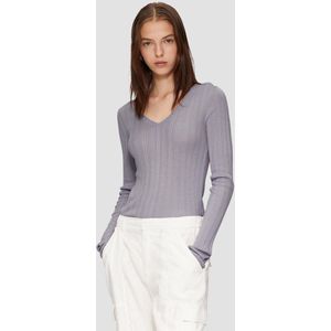 Gebreide Trui - V-hals - Zwart - Viscosemix - Regular Fit