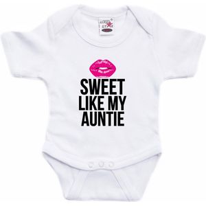 Sweet like my auntie tekst baby rompertje wit jongens en meisjes - Cadeau tante rompertje - Babykleding 80