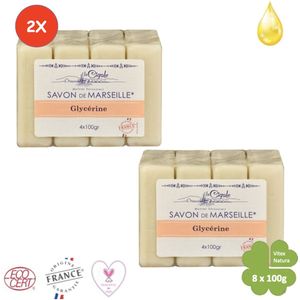 Savon de Marseille 800g Glycèrine zeep | 2 pakjes a 4x100g | Le Cigale