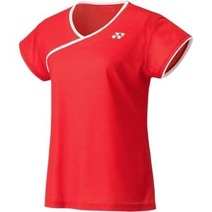 Yonex Tennisshirt Tourn Dames Polyester Rood/wit Maat Xs