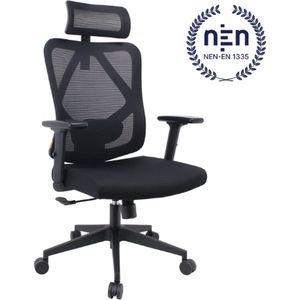 Ergonomische Bureaustoel met Hoofdsteun - Bureaustoelen voor Volwassenen - Office Chair - Gamestoel - Kantoorstoel - Volledig Verstelbaar - Incl. 3D-verstelbare Armleuningen & Verstelbare Lendensteun