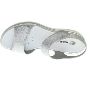 Hush Puppies Zilveren Comfortsandaal Dames Velcro maat 36