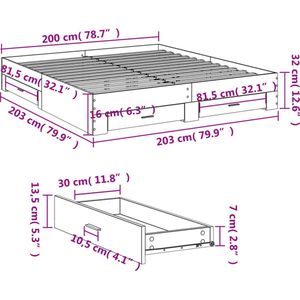 vidaXL-Bedframe-met-lades-bewerkt-hout-gerookt-eikenkleurig-200x200-cm