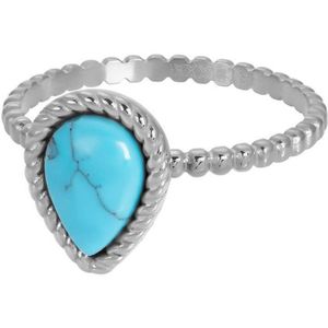 IXXXI jewelry Vulring Magic Turquoise zilverkleurig 2mm - maat 18