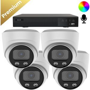 4x Beveiligingscamera set – Draadloos – Sony Dome Premium Full Color 4K – Wit