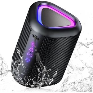 Bluetooth Speaker Draadloos - Draadloze Muziek Box - Krachtige Bas En RGB Lichteffecten - 1 Stuks - Voor Outdoor Party Met zwart
