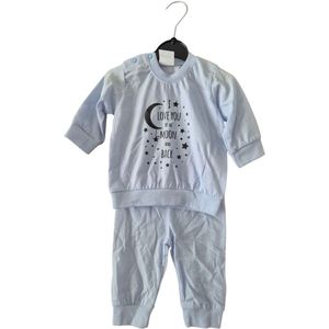 Pyjama met opdruk - I love you to the moon and back - Licht roze - 56/62