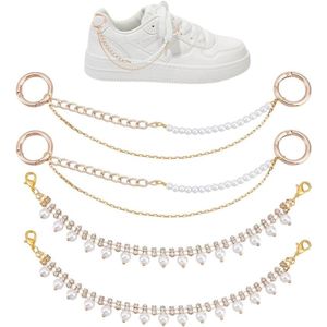 Allecto Plus - Parel Schoenkettingen Vrouwen Dames | Gelaagde Parels Sneaker Ketting Decoratie Accessoires
