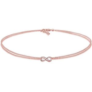 Elli Halsketting infinity choker oneindigheid roze 925 zilver