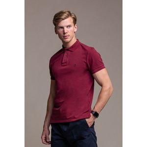 Laurent Vergne - Heren - Polo - Donkerrood - 100% Katoen - maat XS - Slim fit