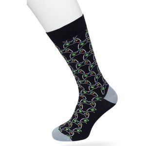 Bonnie Doon Heren Sokken met Game Print maat 40/46 Zwart - Thema Sokken - Game Controller - Cadeau Sokken - Word je Happy en vrolijk van - Zacht Katoen met Gladde Teennaad - Comfortabel - Perfect Cadeau - Black - BT992127.101