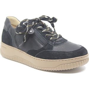 Casual Schoenen - Zwart - Leren - Dames Veterschoenen Met Rits