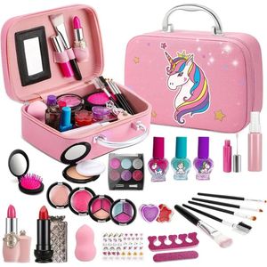 Unicorn make-up koffer - eenhoorn - gevuld - 27 stuks - roze - luxe make-up kit - 16.5 x 20.5 cm