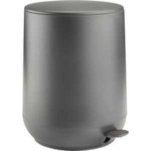 Luxe pedaalemmer - donker grijs - soft close - 5 L - 5 liter - badkamer - toilet - keuken - kantoor - slaapkamer