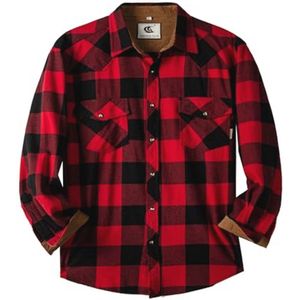 Geruit Flanellen Overhemd voor Heren - Lange Mouwen - Casual Regular Fit Katoen