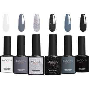 Moods Gellac 6-delige Set - Gellak Starterspakket - Gel Nagellak - 8ML - Stellar Shades - Gellac - Nagels - Chique Kleuren - HEMA- & TPO-vrij
