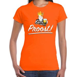 Koningsdag t-shirt Proost - oranje - dames - koningsdag outfit / kleding XXL