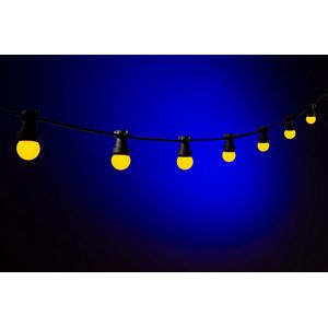 Blynx Bolverlichting prikkabel set » Carnavals Verlichting Geel · 10 meter · 30 lampen · Zwart snoer