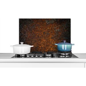Spatscherm keuken 70x50 cm - Kookplaat achterwand Metaal - Brons - Roest print - Muurbeschermer - Spatwand fornuis - Hoogwaardig aluminium