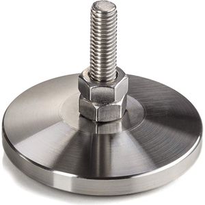 Stelschroef M8 x 30 mm Ø 40 mm echt roestvrij staal (SS201) in hoogte verstelbaar met rubberen voet Meubel Verstelbare Voet van SOTECH