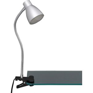 BRILONER - LED-klemlicht leeslamp flexibele arm 2,5W titaniumkleurig metaal-kunststof