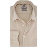 Olymp - Overhemd - Beige - Katoen - Wijde Pasvorm