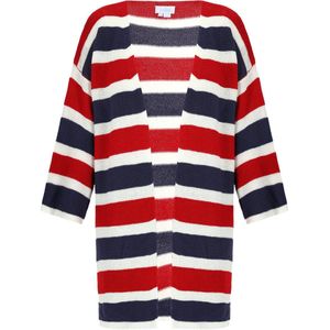 usha - Cardigan - Gestreept - Relaxed Fit - Driekwart Mouwen