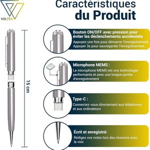 Equivera Afluister Pen - Opname Apparaat - Afluisterapparaat - Spy Recorder - Opname Appaaraat - Afluisterappraratuur