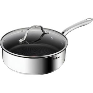 Tefal Infinite Hapjespan - 24cm - Geschikt voor alle warmtebronnen - Inclusief glazen deksel - RVS - PFOA Vrij