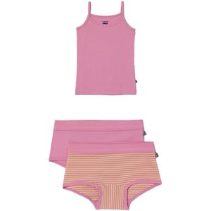 Woody ondergoed set meisjes - roze – streep - 1 hemd en 2 boxers - maat 128