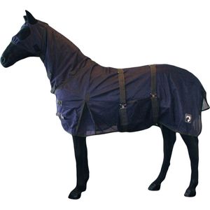 Excellent Vliegdeken voor paarden - Eczeemdeken paarden - donkerblauw - Inclusief nekdeel 185cm