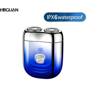 Digitale Miguan 2-Blade Scheerapparaat - Usb Oplaadbare 2-Kop Body Shaver + Baard/Precisietrimmer - Digitale Batterij Indicator - Perfecte Lichaamshaar Verzorging voor Dames en Heren - Kleur: Blauw