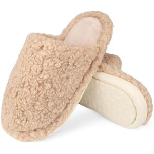 Warme Dames Sloffen - Antislip Pluche Pantoffels met Memory Foam voor Binnen en Buiten