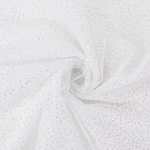 Witte GlittTulle met SilvDots, GlittSequin Tule Band Mesh Glanzende Decoratie voor Tutu Rok Bruid Bruiloft Feest