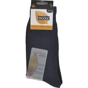 Modal heren sokken - natuurlijke vezels - 2 paar - antracite - 43/46