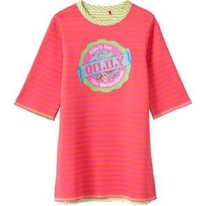 Docus sweat dress 34 Double cloth stripe pink with OILILY old school logo Pink: 98/3T