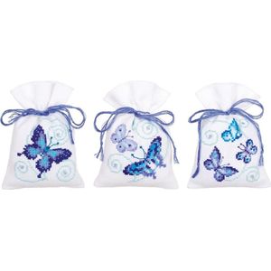 Kruidenzakje kit Blauwe vlinders set van 3 - Vervaco - PN-0146430