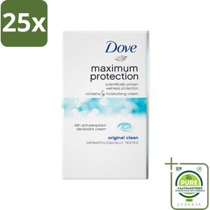 25 x Dove Deodorant Stick - Maximum Protection - Original Clean - 45 ml - Grootverpakking - Anti-transpirant - Deodorant - Dove - Bescherming Tegen Zweet - Verzorgend
