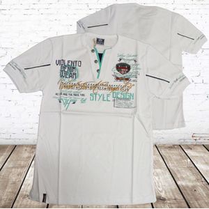 T shirt Style design wit -Violento-M-t-shirts heren