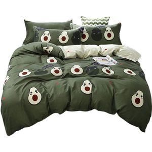Boraboi ® Beddengoedset voor Kinderen met Trendy Avocado-ontwerp, Zacht en Ademend, Inclusief Kussensloop