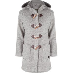 Gebreid Wollen Dames Vest van Schapenwol met Polyester Fleece voering en afneembare capuchon - SHAKALOHA - W Cody Grey L.