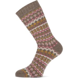 Basset - Wollen Dames Sokken - Nougat - Maat 35-38 - 45% Wol