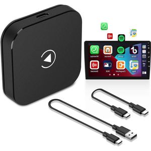 Upgrade CarPlay draadloze adapter - Plug and Play - 2024 Dual Core Chip - WiFi-dongle zonder vertraging - USB-C en USB-A kabel - voor bekabelde CarPlay auto's Carplay Dongle