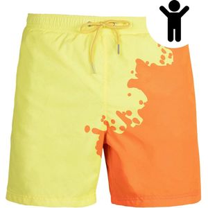 SEA'SONS - Zwembroek Jongens - Kleurveranderend - Sneldrogend - Oranje - Maat 128/134 (SEASONS - Kleur veranderend)
