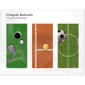 Set van 3 magnetische boekenleggers, Sport