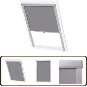 vidaXL Verduisterend Rolgordijn Grijs M08/308 Rolgordijnen - Verduisterend Gordijn - Velux - Zonwering - Binnendecoratie